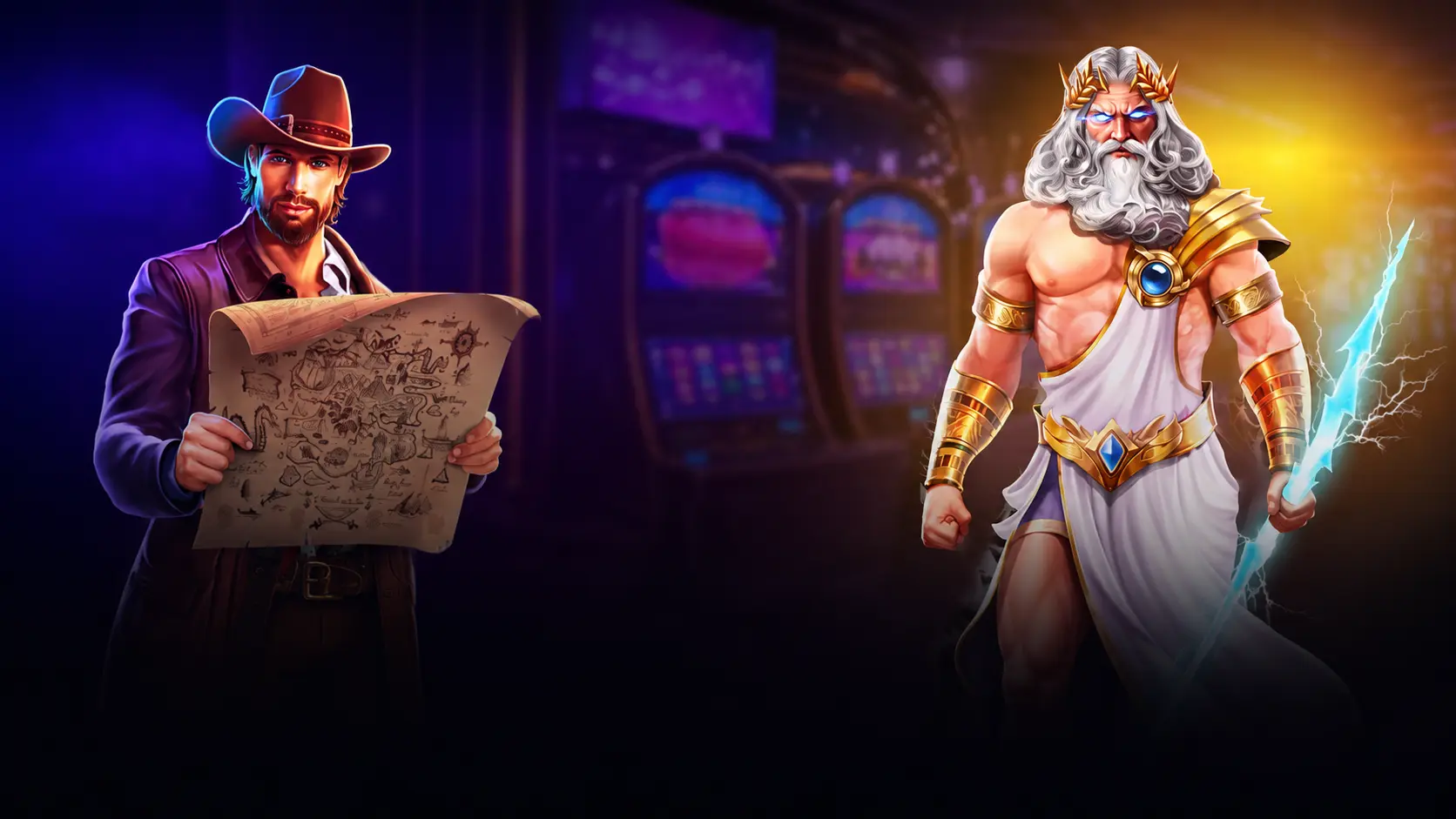 NV Casino characters and welcome bonus artwork